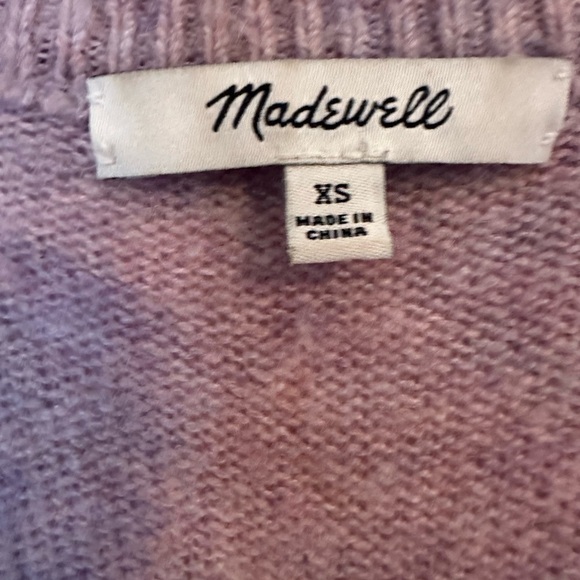 Madewell Sweater Women’s XS Purple Merino Wool V-Neck Bobble Dashwood Pullover - Picture 4 of 9